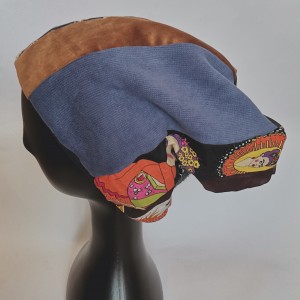 Czapka patchworkowa damska na podszewce z wizerunkiem frida kahlo