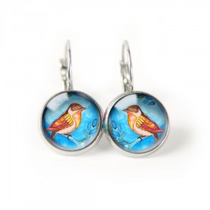 Orange bird kolczyki