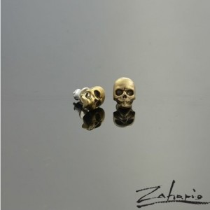 Kolczyki czaszki małe brąz Zahario