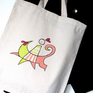 Torba malowana "Ja i pies" bawełniana