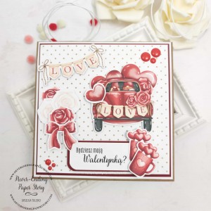 Walentynkowa kartka do koperty z Gnomkami