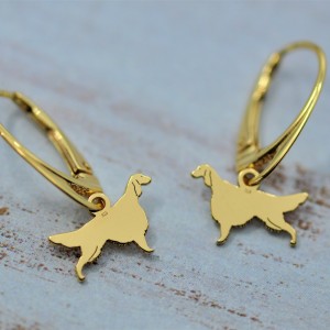 Seter - kolczyki, srebro pozłacane