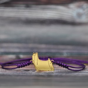 Yorkshire terrier - bransoletka z psem, srebro pozłacane