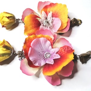 Klipsy kwiatowe bardzo duże i bujne