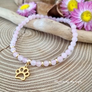 Bransoletka damska z kamieni naturalnych - kwarc różowy