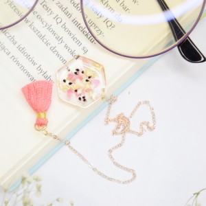 Biżuteryjna Zakładka do książki - róż