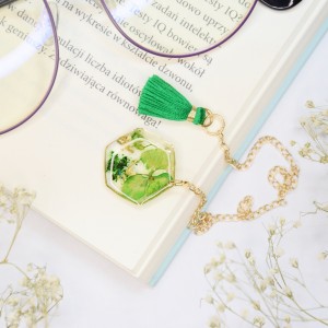 Biżuteryjna Zakładka do książki - zieleń