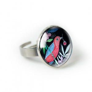 Red bird pierścionek