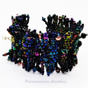 freeform neonowa noc bransoletka beading