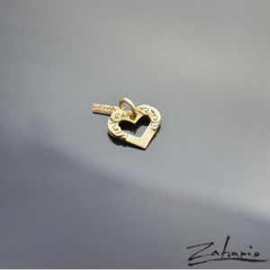 Wisior Serce Zdobione Brąz Zahario