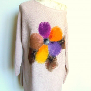 beżowy z kwiatem M/L