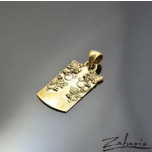 Wisior Nieśmiertelnik Lilie Winorośl Brąz Zahario