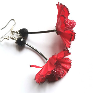 Kolczyki  wiszace gerbery kwiaty