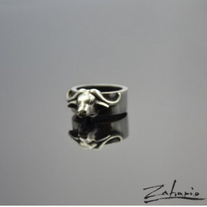 Pierścień Bawół Srebro Zahario