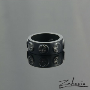 Pierścień Fazy Księżyca Srebro Zahario