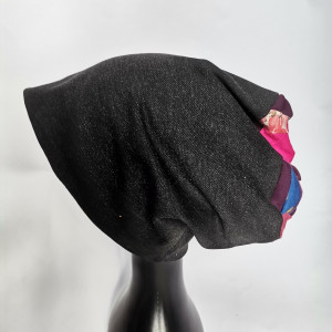 Czapka grafitowa Góra patchworkowa