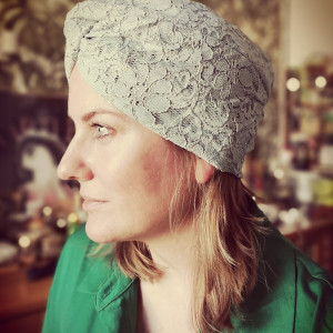 Turban gołebi koronkowy uniwersalny