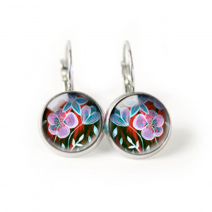 Red flowers kolczyki