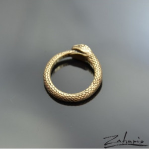 Pierścień Wąż Uroboros Brąz Zahario