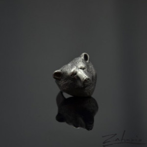 Pierścień Niedźwiedź Srebro Zahario