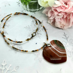 Naszyjnik serce pomarańczowe