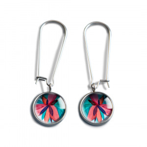 Red flowers kolczyki