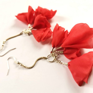 Kolczyki długie kwiatowe