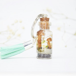 Brelok słoiczek - las w srebrze