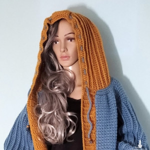 NIEBIESKI KARDIGAN, SWETER, PŁASZCZ Z MIODEM