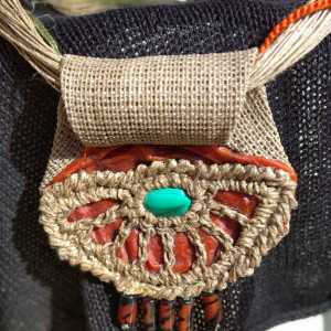 MALACHIT, BAWOLE OKO, JADEIT I LEN - NASZYJNIK