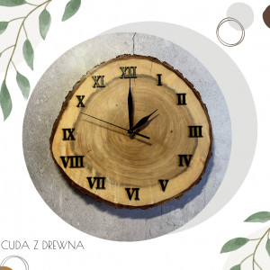 Drewniany zegar wiąz 30 cm, pełna personalizacja