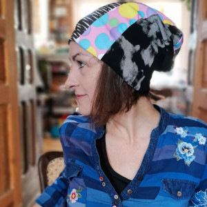 Czapka patchworkowa wiosenna