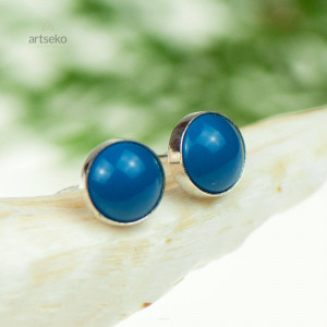 Srebrne sztyfty z perłami Swarovskiego drobinki d069