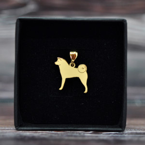 Akita - wisiorek, srebro 925 pozłacane