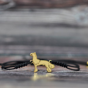 Grzywacz Chiński - bransoletka z psem, srebro 925 pozłacane