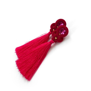 KOLCZYKI SUTASZ CHWOST fuksja róż