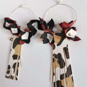 Kolczyki kola kwiaty i zebra