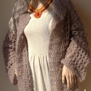 LATTE - LEKKI AŻUROWY KARDIGAN