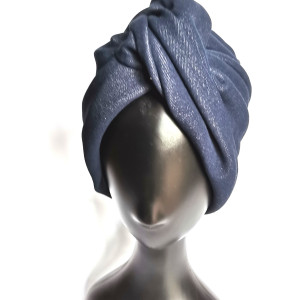 Turban uszyty z jeansu