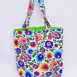 Torba na zakupy, torba shopperka, torba szoperka, eko siatka na zakupy folk łowicz, torba łowicka ludowa