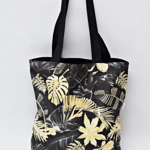 Torba na zakupy Shopperka eko torba, siatka na zakupy, torba zakupowa liście monstera