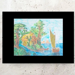 retro plakat A4, vintage obrazek 21x30, żeglarski obrazek A4, żagle plakat 21x30, rustykalny obrazek z pejzażem, plakat z krajobrazem, vintage dekoracje do domu, retro posters a4, pejzaż