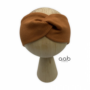 Opaska zaplatana prążek musztarda 46-56 cm