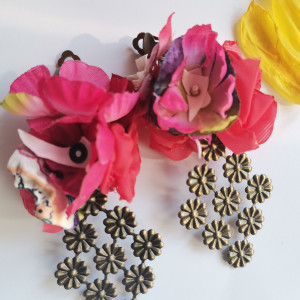 Klipsy zwariowane kwiaty