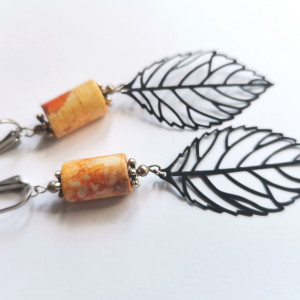 Klipsy liście kamienie