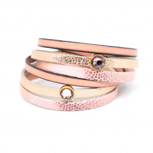 Bransoletka Fun Swarovski łososiowa