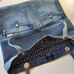 Torebka z jeansu z kieszeniami