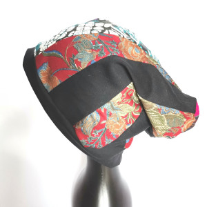 Czapka smerfetka patchworkowa damska na podszewce