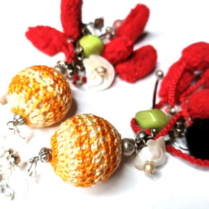 Klipsy boho szydelko folk