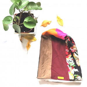 Czapka smerfetka patchworkowa damska na podszewce